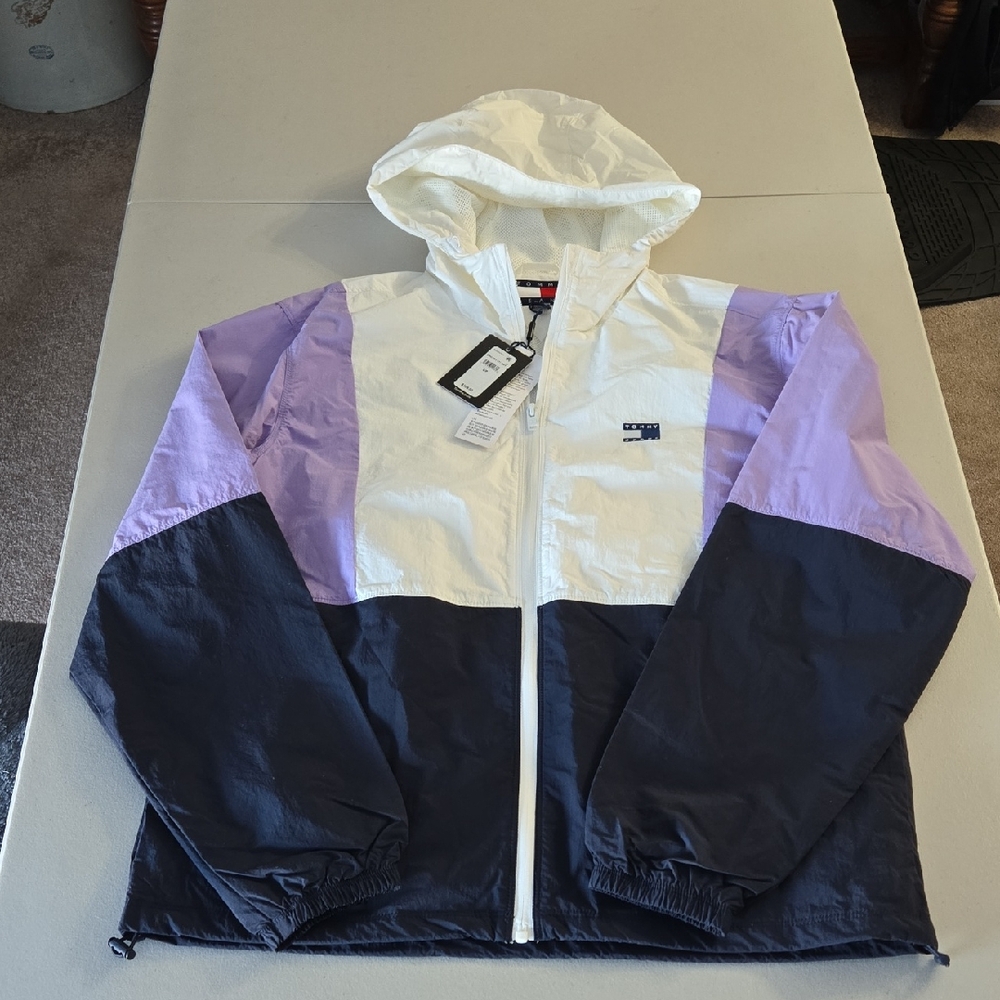 Tommy Hilfiger Colorblock Hooded Windbreaker, Size S/P.  NWT